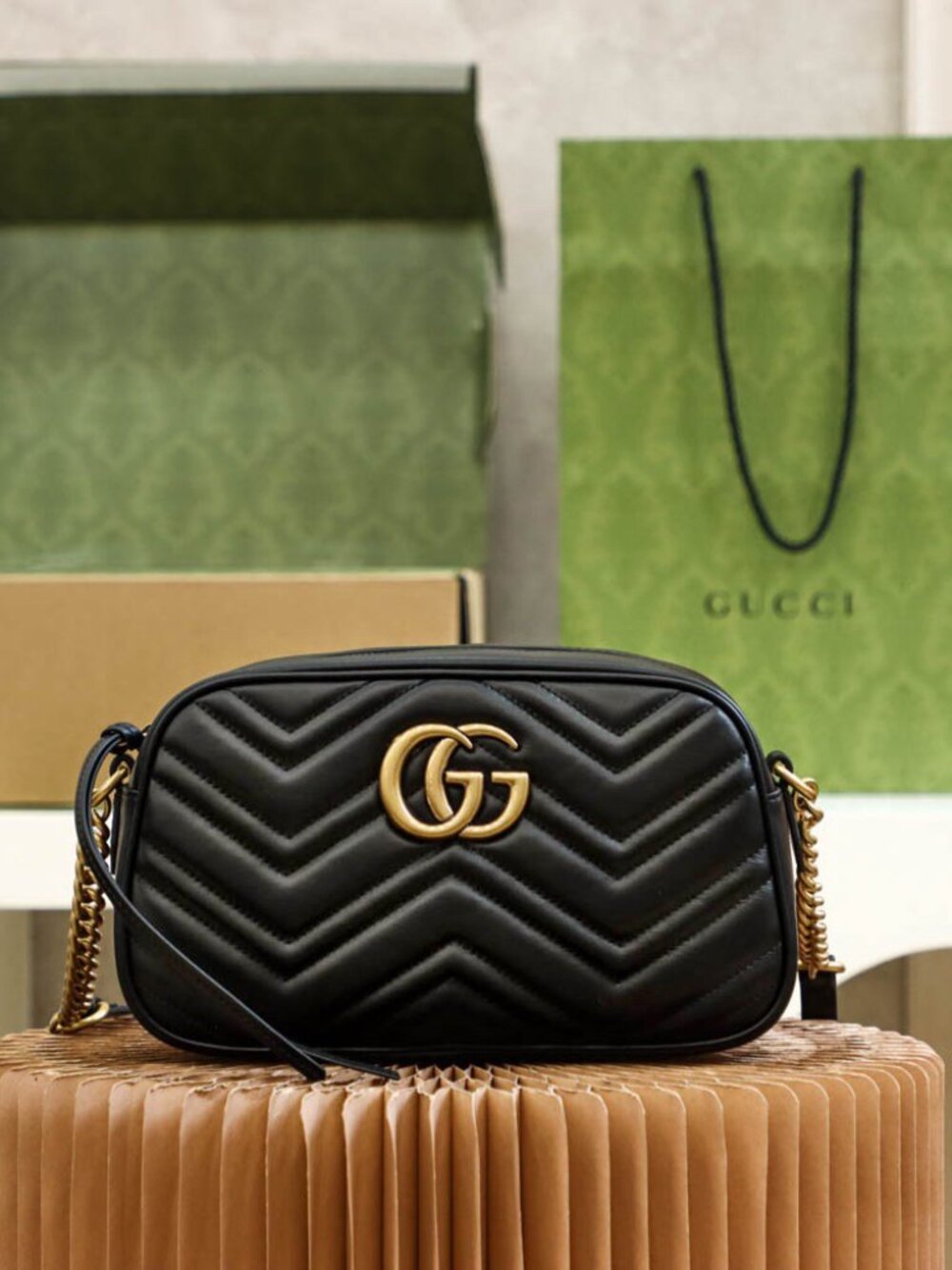 Gucci double G black "Marmonmont" camera bag